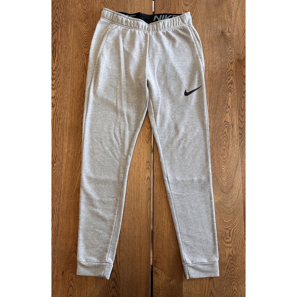 Nike Dri-FIT Men's Gray Jogger Pants Slim Fit Elastic Waist Drawstring Size S